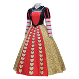 Queen of Hearts Costume Women Deluxe Red Queen Costume Royal Halloween Dress