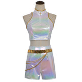 KPop Demon Hunters Rumi Stage Performance White Dance Costume Halloween Suit Becostume