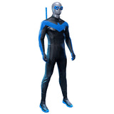 Dick Grayson Nightwing Cosplay Costume Nightwing Leather Jumpsuit Becostume
