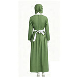Little House on the Prairie Laura Cosplay Pioneer Dress Green Polka Dot Colonial Costume Becostume