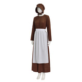 Little House on the Prairie Laura Cosplay Pioneer Dress Brown Polka Dot Colonial Costume Becostume