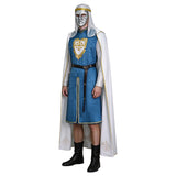 King Baldwin IV Cosplay Costume Kingdom of Heaven Outfit with Mask Blue Halloween Outfit