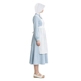 Women Little House on the Prairie Laura Ingalls Wilder Costume Blue Pioneer Prairie Dress