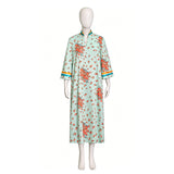Mrs Roper Cosplay Costume Mint Green Floral Cheongsam Maxi Dress Wig 70s Suit Becostume