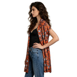 Jane Goodall Cosplay Butterfly Print Sleeveless Cape Shawl Women Orange Wrap Vest Becostume