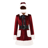 Last Christmas Women's Velvet Dress Christmas Red Santa Costume Outfit Becostume