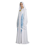 Star Wars Inspired Padme Amidala Cosplay Costume White Hooded Blue Printed Suit Becostume