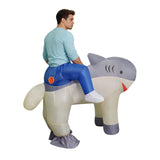 Ride On Shark Inflatable Costume Adult Funny Halloween Cosplay Outfit Becostume