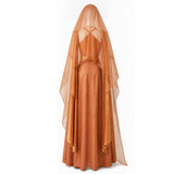 Mon Mothma Cosplay Costume Star Wars Andor Orange Long Dress Full Set Becostume