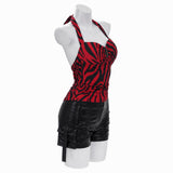 Obsession Movie Nikki Freeman Cosplay Costume Red Black Zebra Print Halter Top Becostume