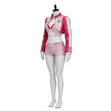 Princess Peach Cosplay Costume Super Mario Bros Movie Racing Outfit Pink Leather Becostume