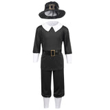 Boys First Pilgrim Cosplay Costume Colonial Times Halloween Suit BEcostume