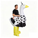 Soccer Cheerleader Goose Inflatable Cosplay Costume Funny Blow Up Party Suit Becostume