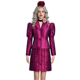 The Hunger Games Effie Trinket Cosplay Costume Purple Dress Halloween Outfit Becostume