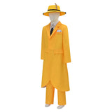 The Mask Jim Carrey Cosplay Costume Yellow Suit Men Uniform Halloween Carnival Outfit Becostume