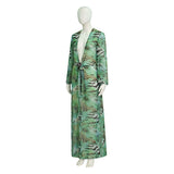 Off Campus Allie Hayes Cosplay Costume Women Green Tiger Stripe Long Sheer Robe Becostume