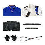 Final Fantasy XIV Seneschal Prince's Cosplay Costume Blue White Halloween Suit Becostume