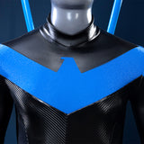 Dick Grayson Nightwing Cosplay Costume Nightwing Leather Jumpsuit Becostume