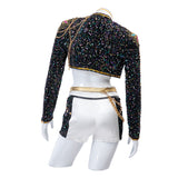 Kpop Demon Hunters Rumi Cosplay Cstume Golden Black Dance Outfit Becostume