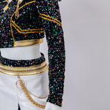 Kpop Demon Hunters Zoey Cosplay Costume Golden Black Dance Outfit Becostume