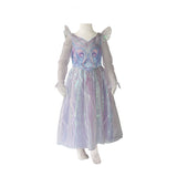 Wicked Glinda Purple Dress Kids Cosplay Costume Halloween Suit BEcostume