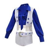 Star Dallas Cowboy Cheerleader Costume Kids High School Cheerleading Uniform Becostume