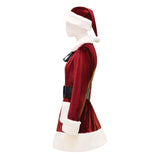 Last Christmas Women's Velvet Dress Christmas Red Santa Costume Outfit Becostume