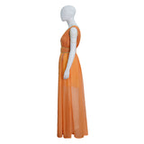 The Lord of the Rings Galadriel Cosplay Costume Female Halloween Orange Dress Becostume