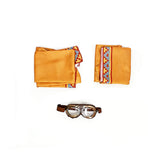 Super Mario Orange Desert Poncho With Goggles Cosplay Costume Mario Outfit Becostume