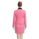 Julia Fox Inspired Jackie Kennedy Cosplay Costume Pink Tweed Suit with Hat Becostume