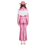 Dolly Parton Cosplay Country Singer Pink Fringe Cowgirl Suit Western Halloween Outfit with Hat