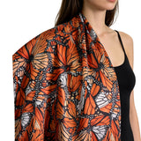 Jane Goodall Cosplay Butterfly Print Sleeveless Cape Shawl Women Orange Wrap Vest Becostume