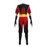 The Freak Circus Pierrot Cosplay Costume Jester Red Halloween Outfit BEcostume
