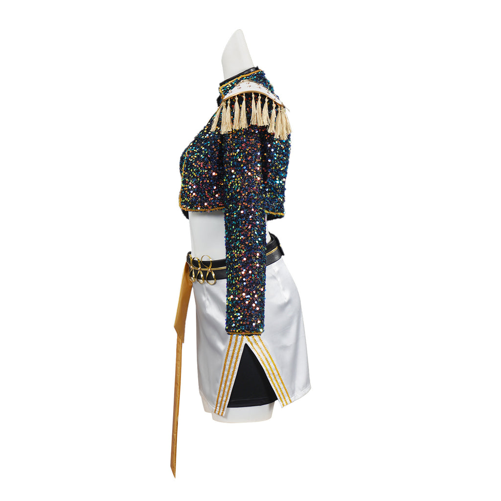 Kpop Demon Hunters Mira Cosplay Costume Golden Black Dance Outfit Kids ...