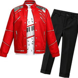 Kids Dance Star Costume Boys 80s 90s Pop King 3D Prints Jacket Shirt Pants Becostume