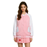 Legally Blonde Elle Woods Replica Cosplay Costume Pink Lapel Baseball Jacket Becostume