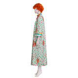 Mrs Roper Cosplay Costume Mint Green Floral Cheongsam Maxi Dress Wig 70s Suit Becostume