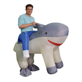 Ride On Shark Inflatable Costume Adult Funny Halloween Cosplay Outfit Becostume