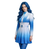 Descendants The Rise of Red Chloe Cosplay Costume Gradient Blue Halloween Outfit Becostume