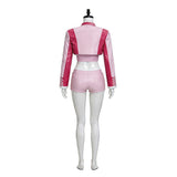 Princess Peach Cosplay Costume Super Mario Bros Movie Racing Outfit Pink Leather Becostume