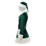 Last Christmas Women's Velvet Dress Christmas Green Santa Costume Outfit Becostume
