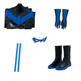 Dick Grayson Nightwing Cosplay Costume Nightwing Leather Jumpsuit Becostume