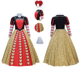 Queen of Hearts Costume Women Deluxe Red Queen Costume Royal Halloween Dress