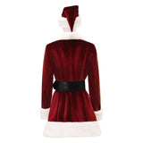 Last Christmas Women's Velvet Dress Christmas Red Santa Costume Outfit Becostume