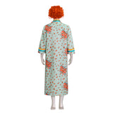 Mrs Roper Cosplay Costume Mint Green Floral Cheongsam Maxi Dress Wig 70s Suit Becostume