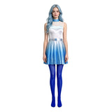 Descendants The Rise of Red Chloe Cosplay Costume Gradient Blue Halloween Outfit Becostume