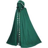 Medieval Renaissance Hooded Cape Printed Cloak for Halloween Cosplay Costume Becostume