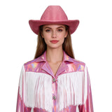 Dolly Parton Cosplay Country Singer Pink Fringe Cowgirl Suit Western Halloween Outfit with Hat