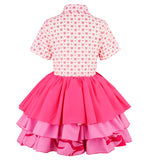 Descendants Wicked Wonderland 5 Red Cosplay Costume Kids Pink Jumpsuit Becostume