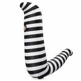 Inflatable Worm Funny Costume Halloween Party White Black Striped Blow-up Adult Suit Becostume